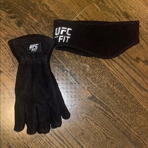UFC Black Gloves and Headband Set